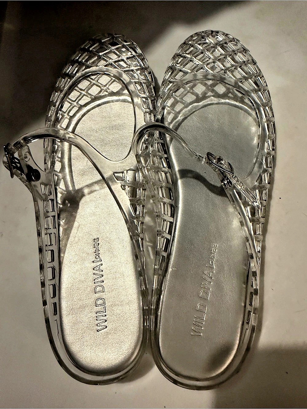 Wild Diva Clear Jelly Sandals US 8